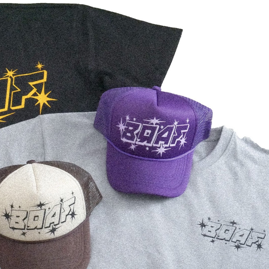 Trucker Hat Purple Stars