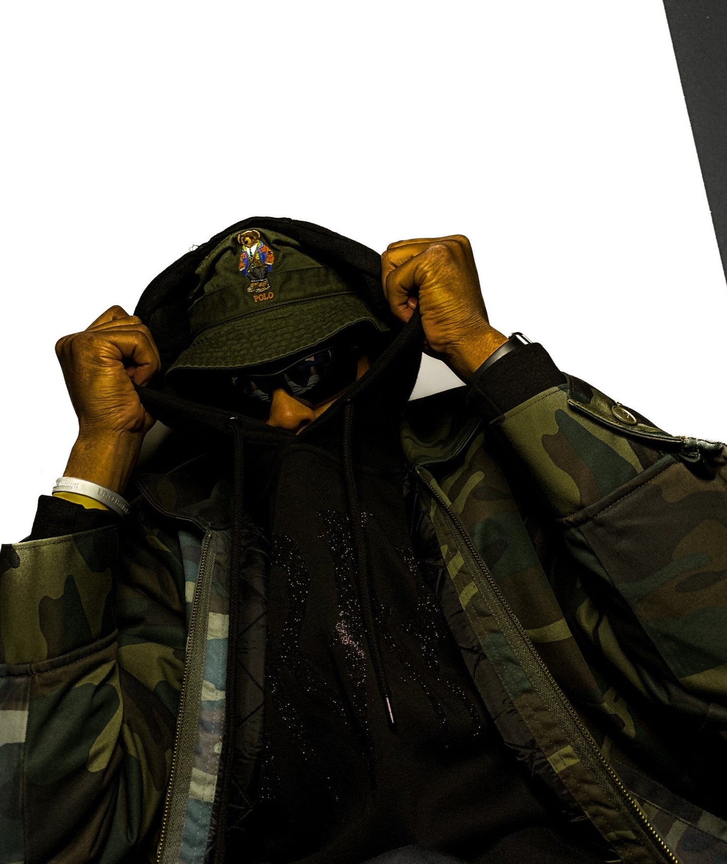 Star Hoodie Double Black